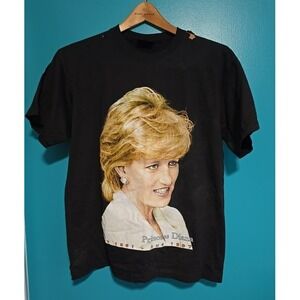 VTG 90s Princess‎ Diana Memorial T-Shirt L Candle Wind 2-Sided Tee 1997 DRY ROT